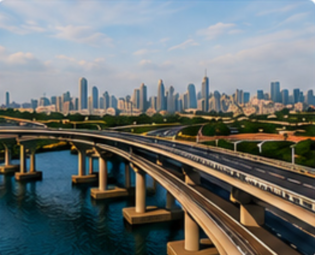 Infrastructure bridge and skyline
